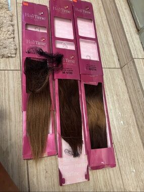 Clip-In Women’s Brown Straight Hair Extensions - Natural Brown